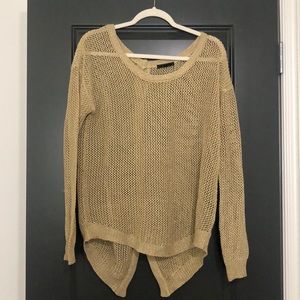 Gold Shimmery Loose Knit Sweater